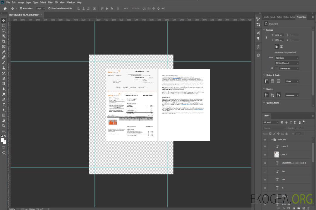 Modèle Word et PDF de facture de services publics d'entreprise Ambit Energy des États-Unis 1-2 pages template